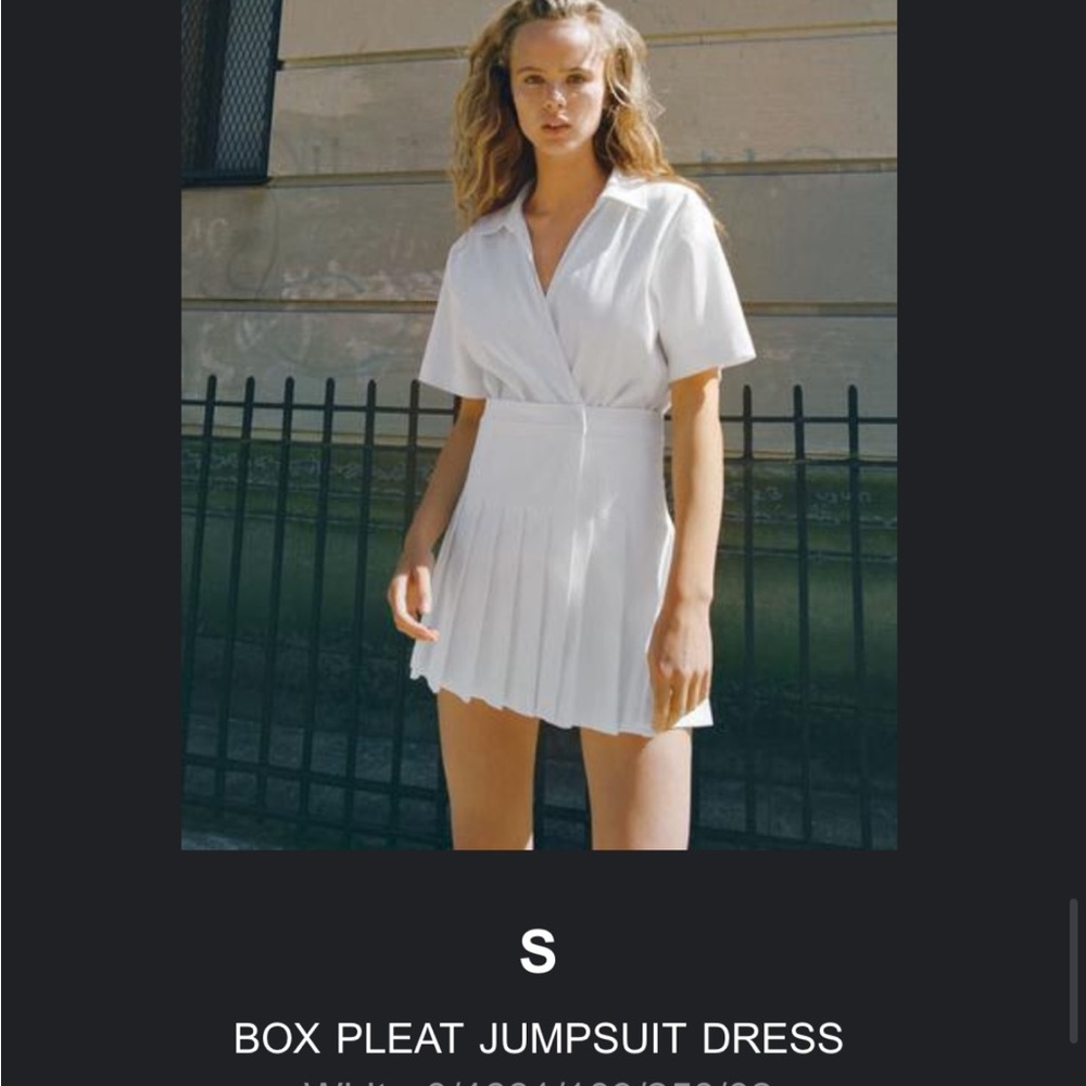 Zara White Mini Box Pleat Dress
